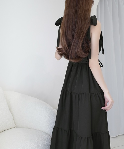 「mily bilet」 キャミソールワンピース MEDIUM ブラック レディース_画像6