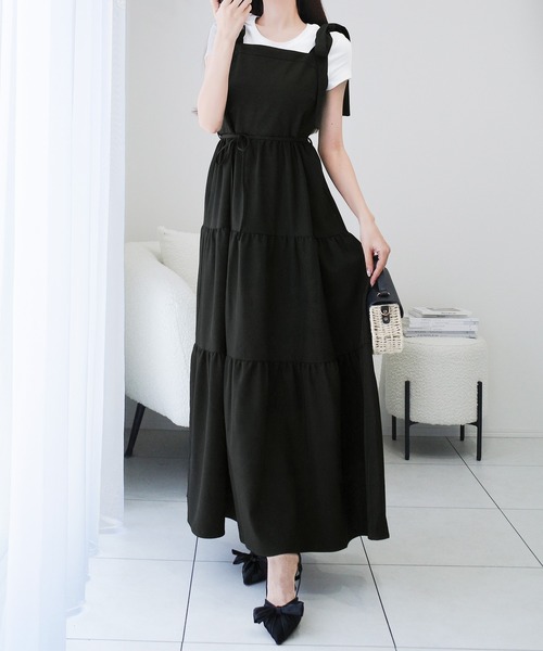 「mily bilet」 キャミソールワンピース MEDIUM ブラック レディース_画像7