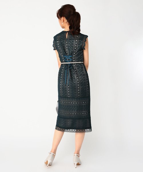 ガントな ドレス Paypayモール店 通販 Paypayモール 幾何学模様柄ケミカルレース使い