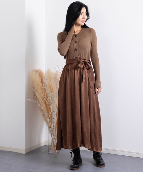 SweetMommy（スウィートマミー） マタニティ サテンスカート プリーツ