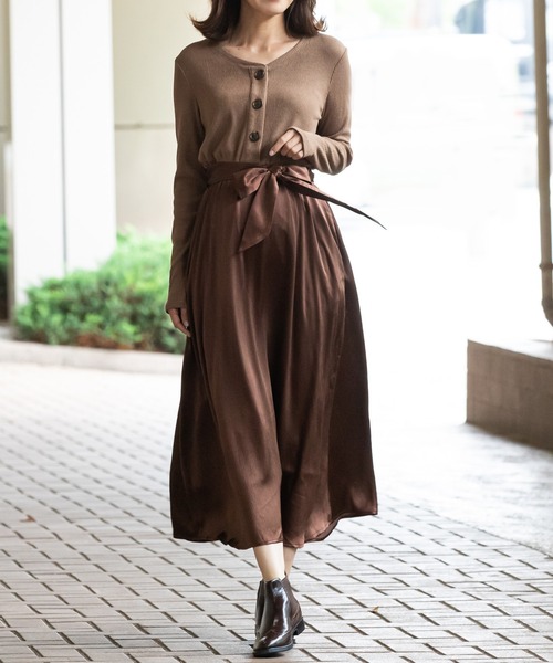 SweetMommy（スウィートマミー） マタニティ サテンスカート プリーツ