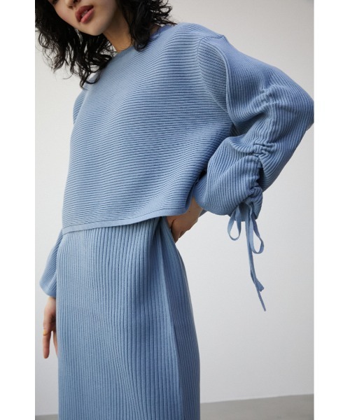 AZUL BY MOUSSY ワンピース LAYERED SET DRAWSTRING KNIT OP AZUL BY MOUSSY ワンピース LAYERED SET DRAWSTRING KNIT OP