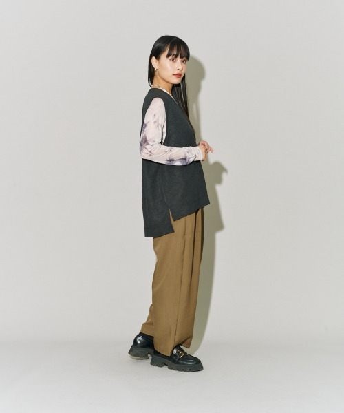 ベスト ジレ レイヤードリネンライクベスト レディース terrace ベスト ジレ レイヤードリネンライクベスト レディース