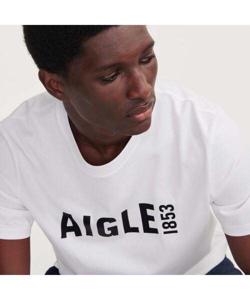 AIGLE（エーグル） tシャツ ロゴプリントストレッチTシャツ メンズ