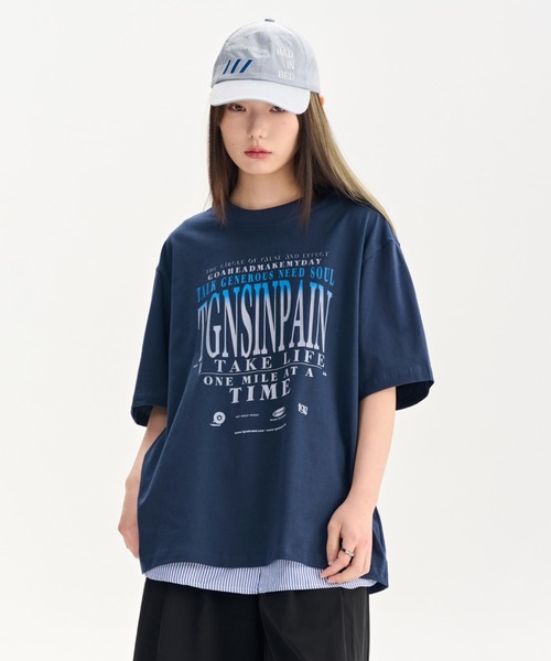 tシャツ 「TGNS」We NEED MUSIC gradient font print Tee レディース メンズ