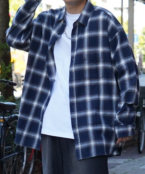 シャツ ソフトコットン オンブレチェック / ネルチェック ビッグ