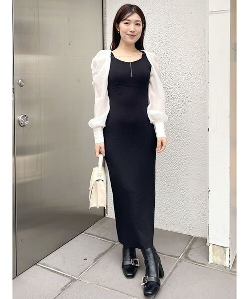 MERCURYDUO ワンピース 2WAYドレープスリーブボレロセットニット