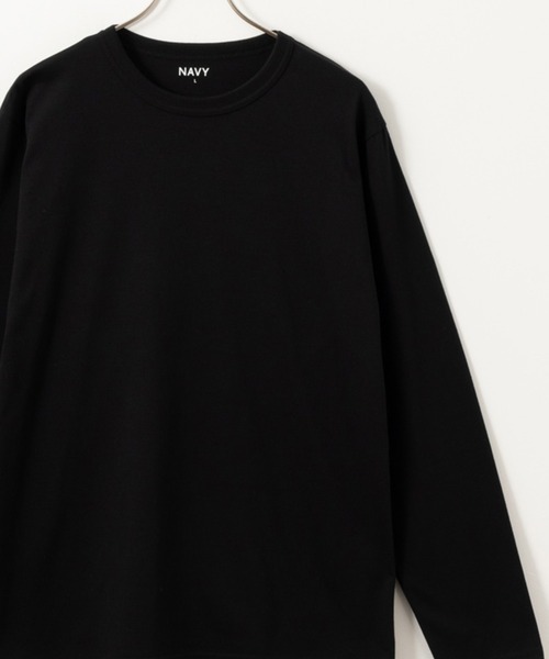 NAVY tシャツ 無地クルーネック長袖Tシャツ メンズ レディース 