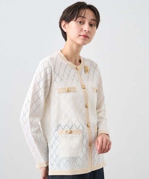 ANAYI（アナイ） カーディガン プレイドパターンバイカラー