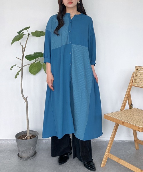 【ひまわり】AS KNOW ASロングワンピース AS KNOW ワンピース MIX切替えゆったりワンピ―ス : ZOZOTOWN