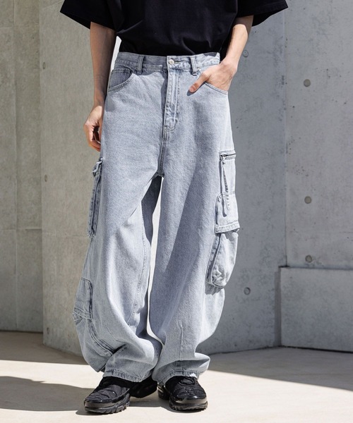 パンツ デニム ジーンズ 「UNISEX/2サイズ展開」カーゴイージーデニム 
