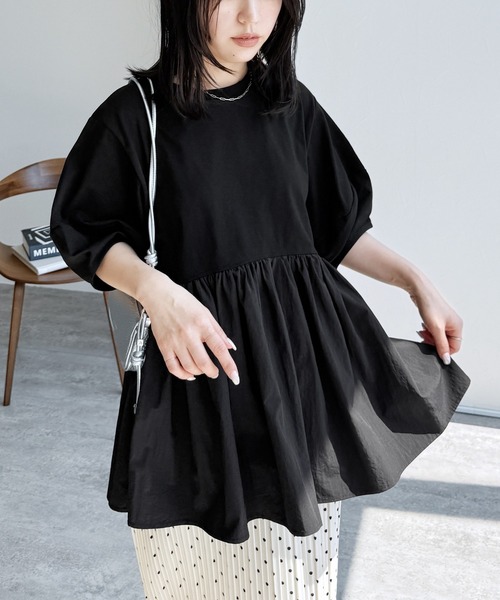 reca（レカ） tシャツ 「ZOZOTOWN限定」パフスリーブペプラムプル