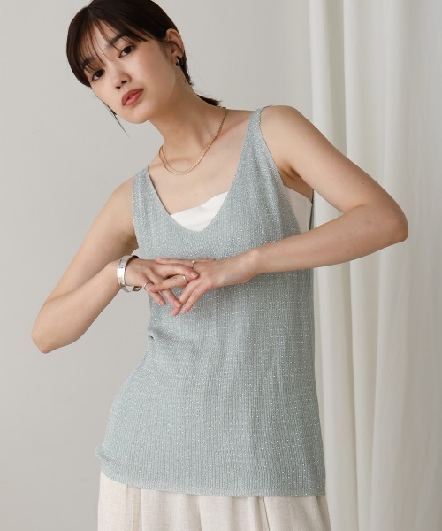 Bou Jeloud（ブージュルード） タンクトップ ノースリーブ ビジュー