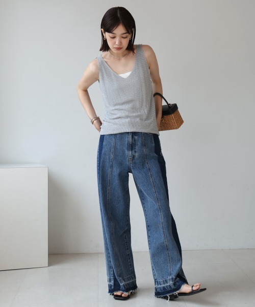 Bou Jeloud（ブージュルード） タンクトップ ノースリーブ ビジュー