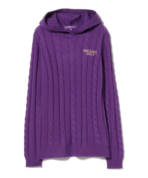BEAMS GOLF ニット セーター PURPLE LABEL / ケーブルニット パーカー 