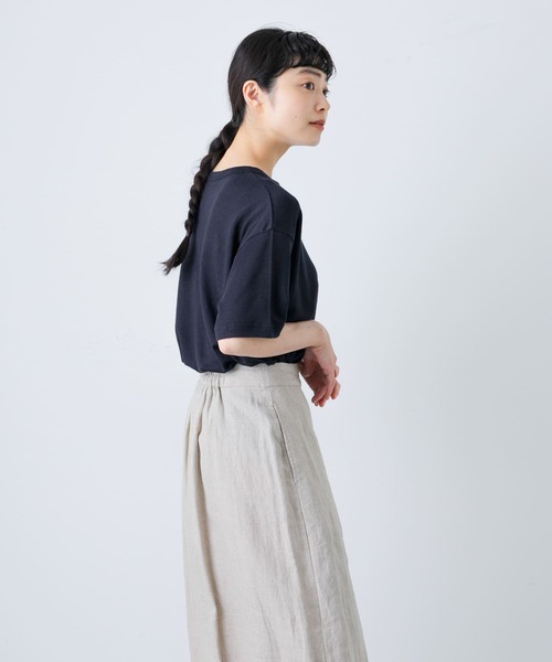 かぐれ リネン半袖Tシャツ kagure かぐれ リネン混 クルーネックTシャツ 日本製