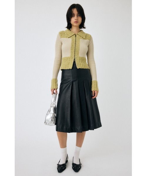 MOUSSY スカート F/LEATHER TUCKED ミディアムスカート
