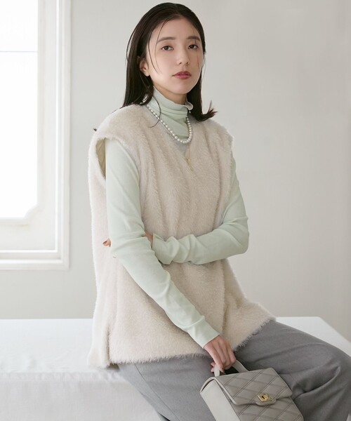 ベスト ジレ 「SLOW/一部店舗限定」ツッキリジャカード ノースリーブ ブラウス レディース