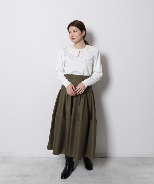 ヴェロフォンナ ニット 長袖 ラウンドネック ビジュー トップス レディース 38サイズ パープル系 Re,Verofonna Re.Verofonna(ヴェロフォンナ)公式通販サイト