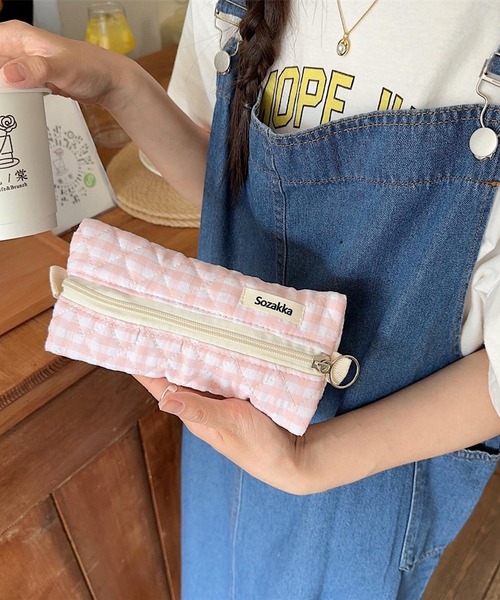 Mignonjour ポーチ Mignonjour/チェック柄キルティングマルチ
