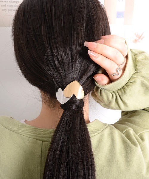 VIBGYOR Women ヘアピン 「resonance」メタルハート バイカラー ポニー 