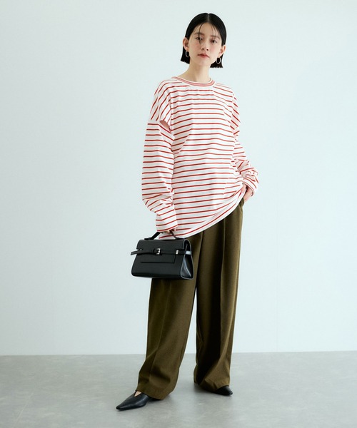 ADAM ET ROPE' tシャツ 「洗える」ボーダー2WAYロンTEE