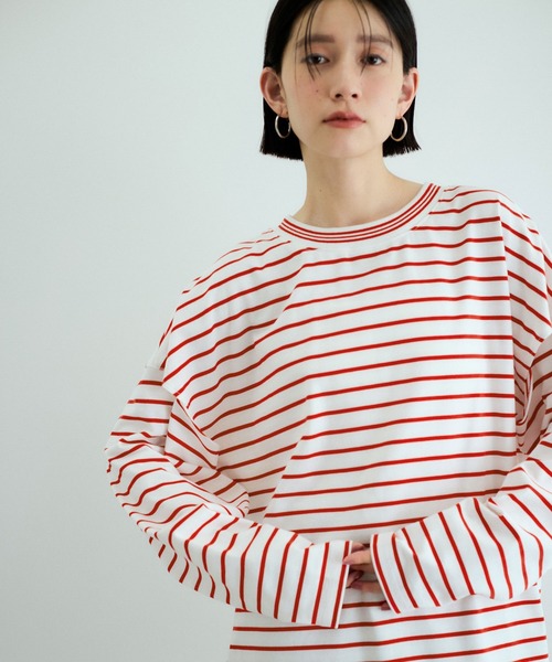 おねさん企画ボーダーロンTee 2点セット mn522046ps-top.jpg