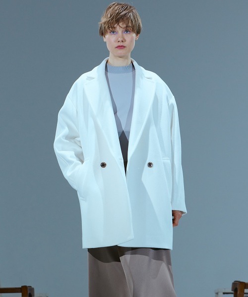 Sov.ソブ◆wool チェスターコート　ホワイト Sov.ソブ◇wool チェスターコートホワイト
