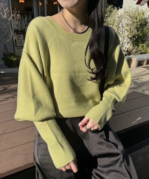 渋いカラー エルエルビーン 肉厚 コットンニット リブニット メランジ