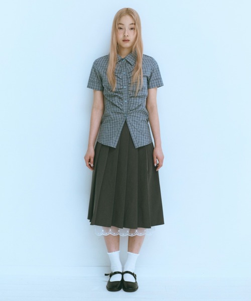 FEKETE ブラウス シャツ GATHER FEMININE TIGHT SHIRT