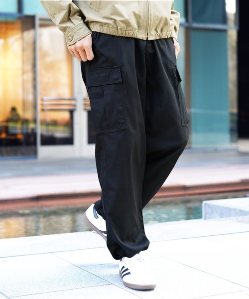 YAMADAYA 　カーゴパンツ GYDA カーゴパンツ ハイウエストSIDE RIPPEDカーゴワイドパンツ
