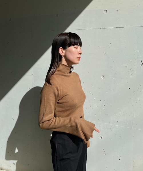 「y/m by RIKA」 長袖ニット FREE キャメル レディース_画像2