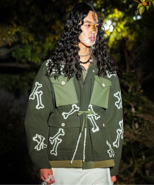 ブルゾン アウター HAND PAINTING MILITARY BLOUSON メンズ レディースの画像