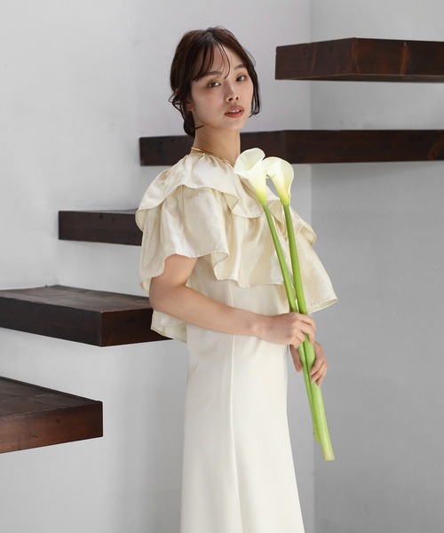 ENC ワンピース 2WAY one shoulder dress with frill / フリル付き2WAY