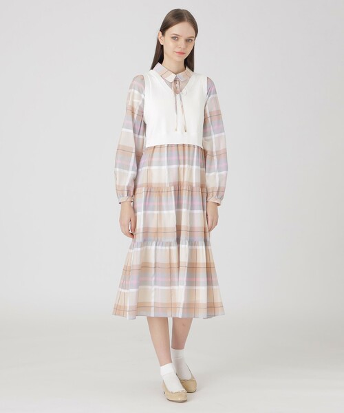 ★美品★BLUE LABEL CRESTBRIDGE★シャドーチェックワンピース ☆美品☆BLUE LABEL CRESTBRIDGE☆シャドーチェックワンピース