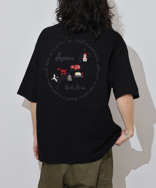 tシャツ ATELANE アソート　ワンポイント刺繍 バック刺繍オーバーサイズ 半袖Tシャツ レディース メンズ