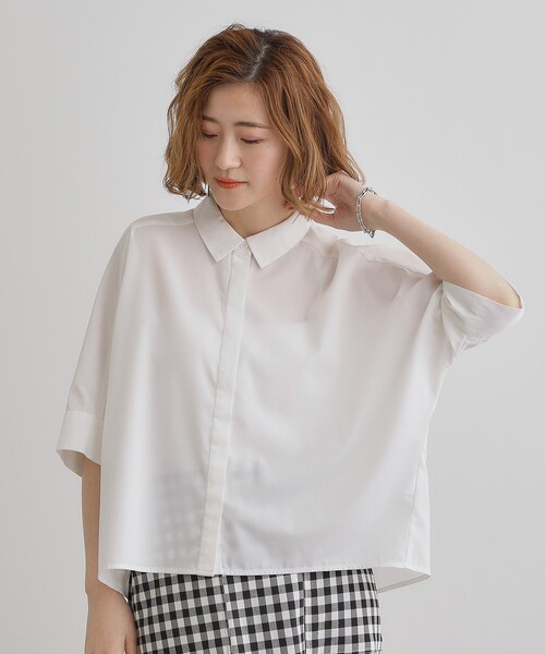 grove ブラウス シャツ 「夏に嬉しい機能付き」ドルマン