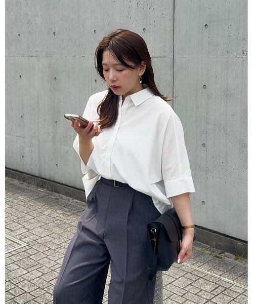 ブラウス シャツ クロップドドルマンシャツ レディース grove ブラウス シャツ 「夏に嬉しい機能付き」ドルマン