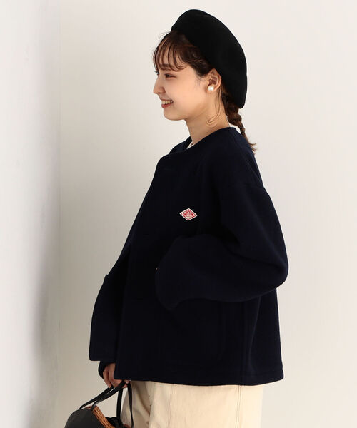 Danton（ダントン） ノーカラージャケット 38 ネイビー レディース