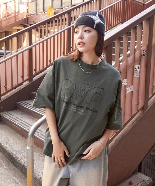 MONO-MART tシャツ ヴィンテージライク ピグメント デザインロゴ