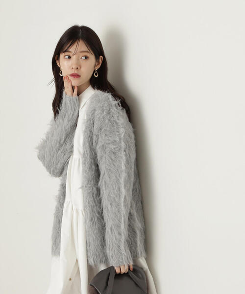 「PROPORTION BODY DRESSING」 ニットカーディガン MEDIUM オフホワイト レディース_画像4