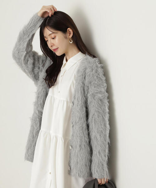 「PROPORTION BODY DRESSING」 ニットカーディガン MEDIUM オフホワイト レディース_画像5