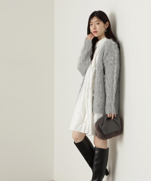 「PROPORTION BODY DRESSING」 ニットカーディガン MEDIUM オフホワイト レディース_画像7