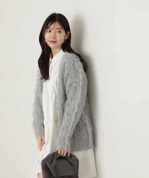 「PROPORTION BODY DRESSING」 ニットカーディガン MEDIUM オフホワイト レディース_画像8