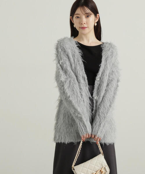 「PROPORTION BODY DRESSING」 ニットカーディガン MEDIUM オフホワイト レディース_画像9