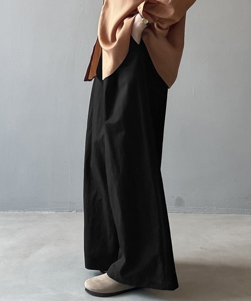 パンツ ラップ風デザイン ワイドタックパンツ レディース : ZOZOTOWN