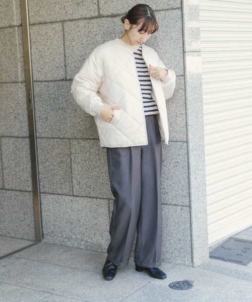 「ITEMS URBANRESEARCH」 キルティングブルゾン FREE チャコールグレー レディース_画像5