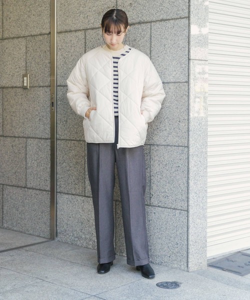 「ITEMS URBANRESEARCH」 キルティングブルゾン FREE チャコールグレー レディース_画像6