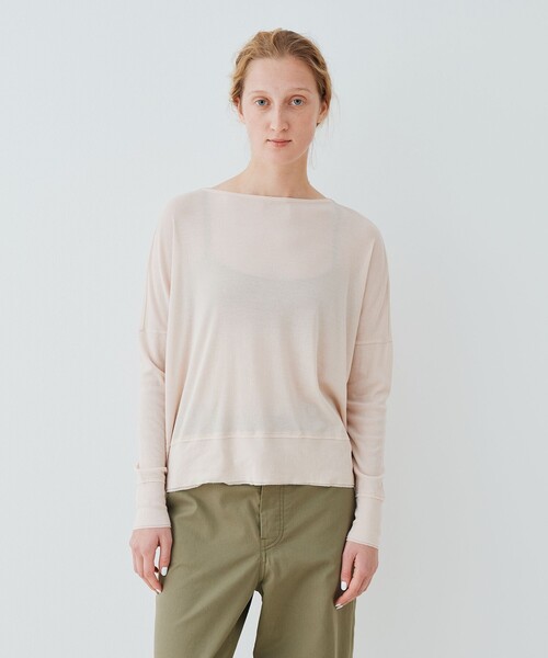 【GALERIE VIE】ガーゼフライス ボートネックプルオーバー GALERIE VIE tシャツ ガーゼフライス ボートネックプルオーバー