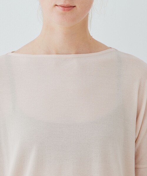 GALERIE VIE tシャツ ガーゼフライス ボートネックプルオーバー